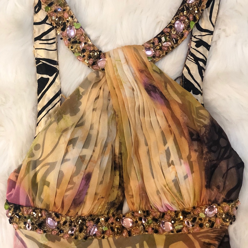Multi-Print Evening Gown